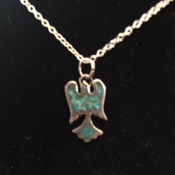 Navajo vintage bird Pendant w/inlay Turquoise - Picture 1 of 1